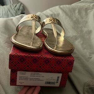 New Gold Tory Burch thong Sandal